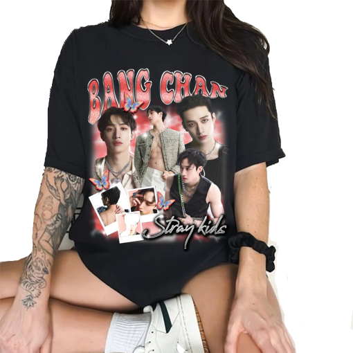 Bang Chan Stray kids Graphic T-shirt, Bang Chan Kpop Bootleg Shirt, Stray Kids Skz Tee, Skz Rock Star Bang Chan, Lee Know, Changbin, Felix