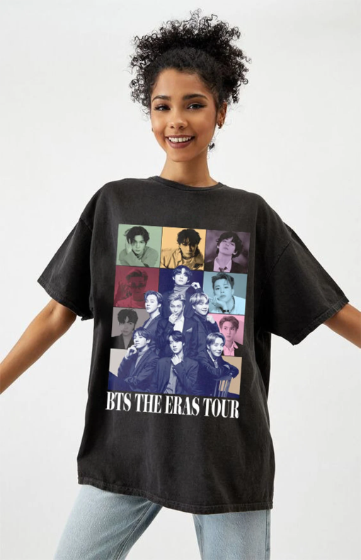 BTS The Eras Tour Shirt, BTS Retro Graphic Tee, BTS Unisex Kpop Shirt, Bangtan Sonyeondan Shirt, Vintage Style Korean Pop, Army Fan Gift