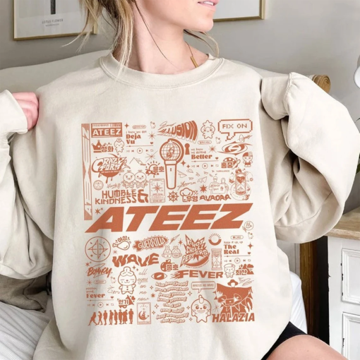 Vintage Ateez Doodle Art Shirt, Ateez Shirt , Atiny Sweatshirt , Ateez 2024 World Tour Shirt , Kpop Sweatshirt , Kpop Ateez Mingi