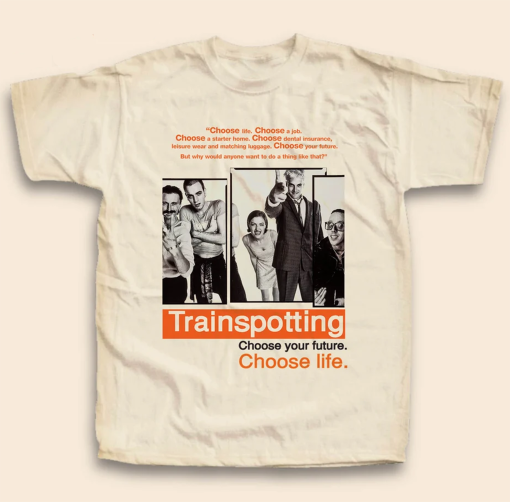 Vintage TShirt Trainspotting NATURAL color Men Woman Unisex T-Shirt