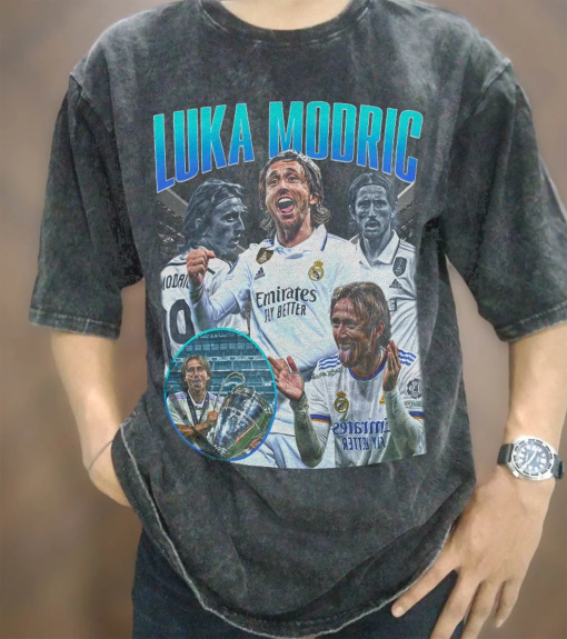 Vintage Wash Luka Modric T-shirt, Vintage Acid Wash Oversize Luka Modric T-Shirt, Soccer Graphic Tee, Vintage Retro Unisex Shirt