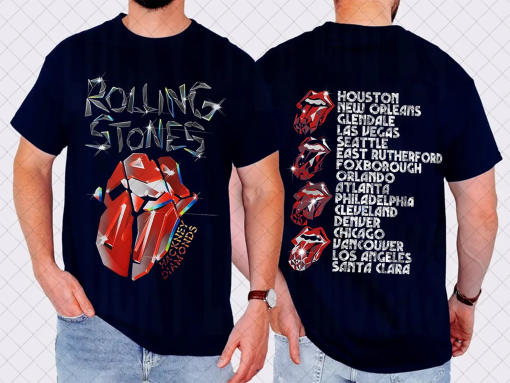 Rolling Stones 2024 Tour Tee Shirt, Rolling Stones Band Fan Shirt,Hackney Diamonds Tour Shirt,Rock and roll shirt,Music Festival T-Shirt