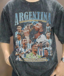 Vintage Wash Lionel Messi Argentina T-shirt, Vintage…