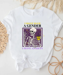 Non Binary Pride Shirt, Genderqueer Skeleton Tee,…