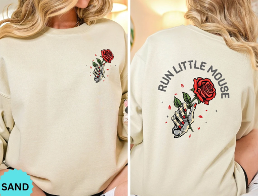 Run Little Mouse Sweatshirt, Haunting Adeline sweater, Dark Romance Merch, Smut Reader Tee, Women’s Book Lover Gift, Rose Skeleton Hoodie