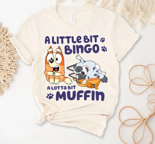 A Little Bit Muffin Shirt, Cartoon Shirt, Funny Cartoon Shirt, Blue Dog Friends Shirt