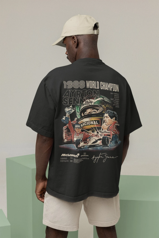 Ayrton Senna 1988 F1 Grand Prix Championship – Gildan 5000 Tee