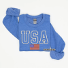 American Flag Crewneck Sweatshirt, Coastal Sweatshirt, Grandmillennial, Bow Flag Sweatshirt, Preppy USA Sweatshirt