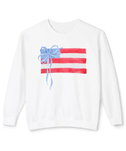 American Flag Crewneck Sweatshirt, Coastal Sweatshirt, Grandmillennial,…