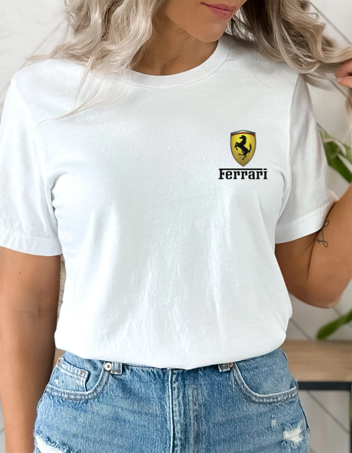 Ferrari Logo T-Shirts, Car T-Shirts, Ferrari Tees, Best Car Logos, Popular Car Logos, trendy Car T-Shirts, Car Tees Gifts, Car Logo Gifts