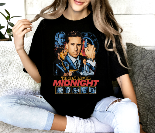 The Office T.h.r.e.a.t Level M.i.d.n.i.g.h.t Retro Vintage Unisex Classic T-Shirt