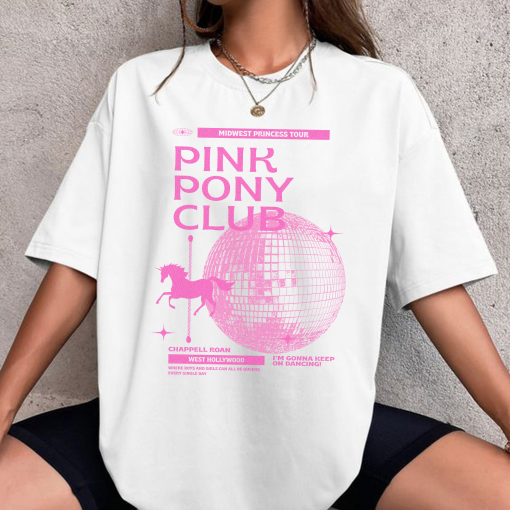 Chappell Roan Shirt | Pink Pony Club TShirt | Midwest Princess Tour | Sapphic Lesbian WLW Pride Music Tee | Comfort Colors