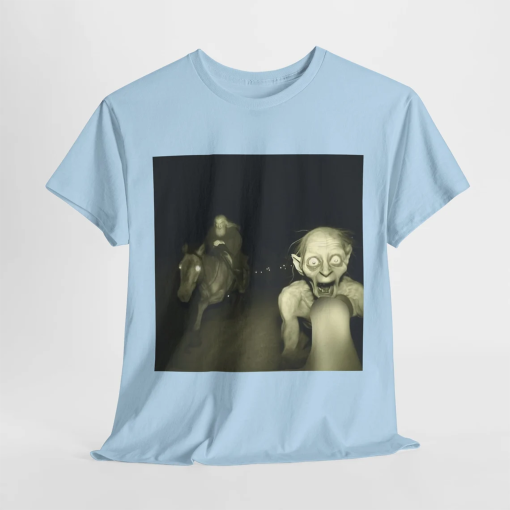 Gandalf and Gollum Escape at the Night Graphic T-Shirt – Whimsical Middle-earth Print