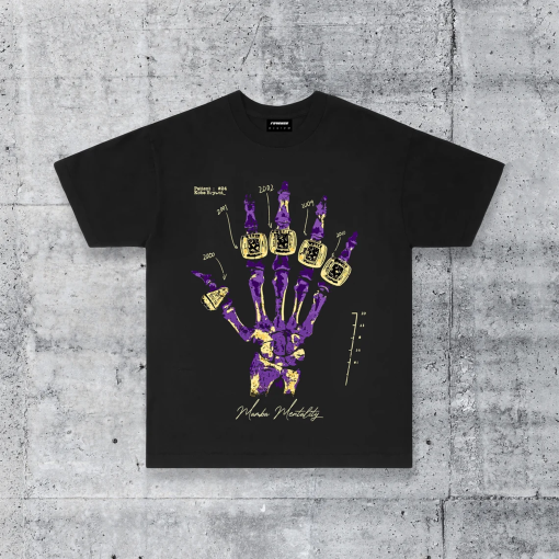 Kobe Championship Hand Bryant Los Angeles Mamba Mentality Streetwear T-Shirt