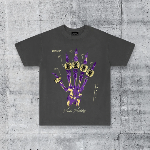 Kobe Championship Hand Bryant Los Angeles Mamba Mentality Streetwear T-Shirt