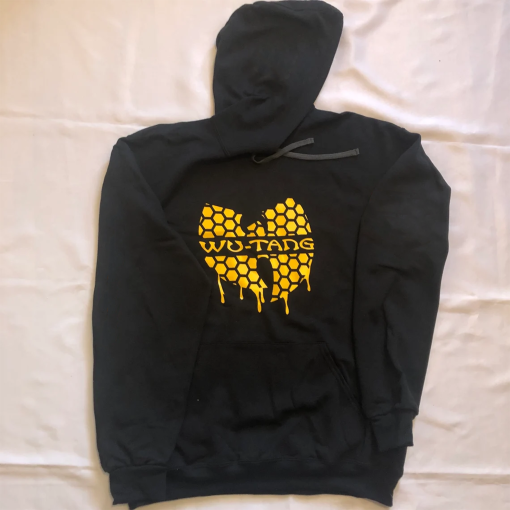 Wu-Tang Killa Bees. Black hoodie with yellow graphics. 90s hip-hop