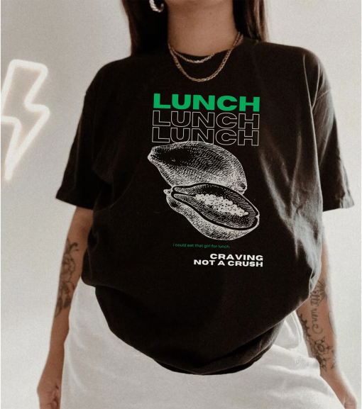 Lunch Billie Eilish, Its a Craving Not a Crush, Billie Eilish Oversize Tee, Billie Eilish Merch, Pride, Hit Me Hard and Soft, Lesbian TShirt