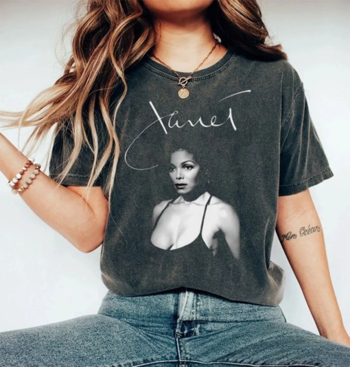 Janet Jackson Signature Shirt, 90s Vintage Janet Jackson Shirt, Janet Jackson Fan Gift Shirt, Janet Jackson Together Again 2024 Tour Shirt