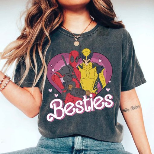 Cute Deadpool Wolverine Besties Forever Comfort Colors Shirt, Wolverine Deadpool Movie Tee, Superhero Best Friends Shirt, Men’s and Women’s