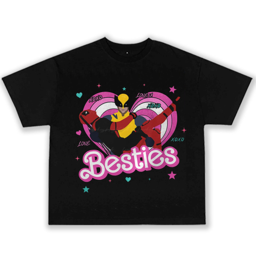 Besties Deadpool Wolverine Meme Shirt, Deadpool and Wolverine Shirt, Superhero Wolverine Shirt, Deadpool Friends Shirt, Deadpool 3 Movie Tee