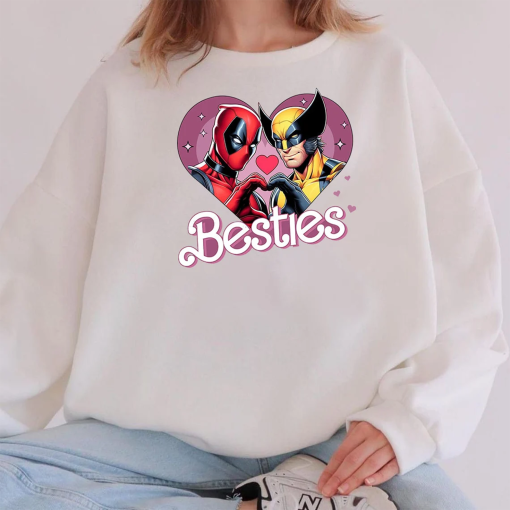 Cute Deadpool Wolverine Besties Forever Shirts, Wolverine Deadpool Movie Shirts, Superhero Best Friends Shirts, Deadpool 3 Movie Shirts