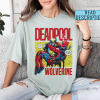 Cute Deadpool Wolverine Besties Forever Comfort Colors Shirt, Wolverine Deadpool Movie Tee, Superhero Best Friends Shirts, Men’s and Women’s