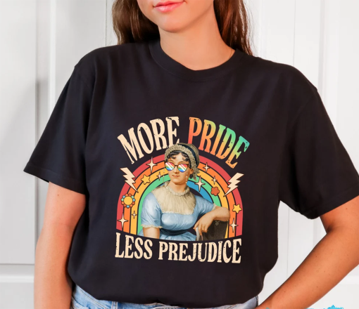 Comfort Colors® More Pride Less Prejudice Shirt, Be Kind Shirt, LGBTQ Shirt, Jane Austen Shirt, Proud Ally Shirt, Pride Month Shirt