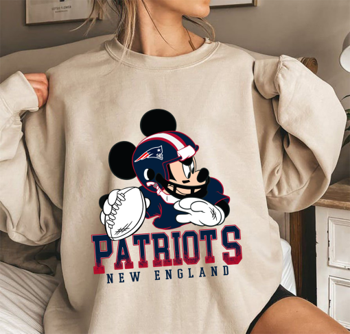 Vintage New England Patriots Mickey Shirt, NFL Football Mickey Shirt