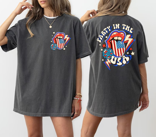 Retro Party in The USA Shirt, Front and Back Party in The USA T-Shirt, USA Patriotic Tee, 4th of July Party T Shirt,Trendy Celebration Shirt