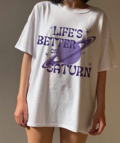 Life’s Better On Saturn Tshirt, Retro Design,…