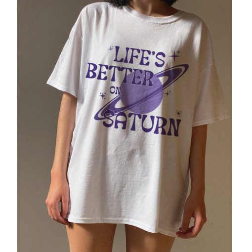 Life’s Better On Saturn Tshirt, Retro Design, Saturn Shirt, CTRL Tshirt, Gift for a fan