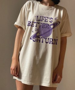 Life’s Better On Saturn Tshirt, Retro Design,…