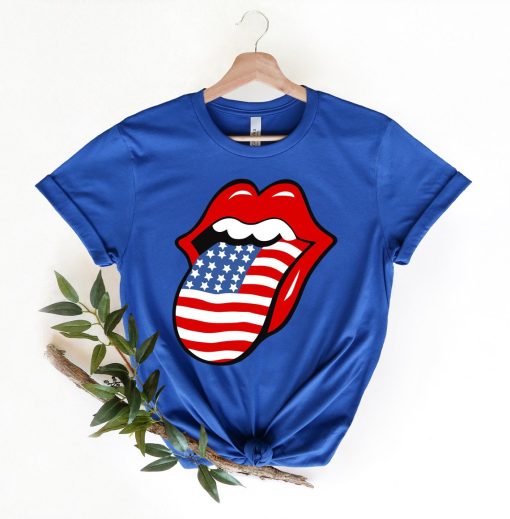 USA Rolling Tongue Shirt, Red White and Blue Tongue T-Shirt, 4th Of July Shirt, Tongue Shirt, Independence Day Shirt, Patriotic Family Shirt