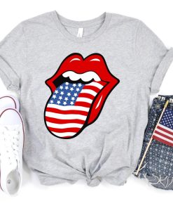 USA Rolling Tongue Shirt, Red White and…