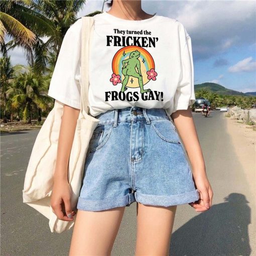 LGBQT Frog Shirt, They Turned The frickin frogs gay, Frickin Frog Meme, Pride Month Tee, LGBT Rainbow Shirt, Frog Gay Pride Tshirt, UNISEX