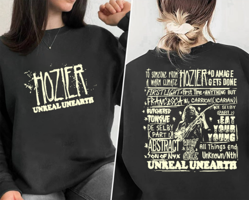 Hozier Unreal Unearth Both Sided Shirt, Full Album Hozier Shirt, Unreal Unearth Hozier Tour Shirt, Gift for Fans