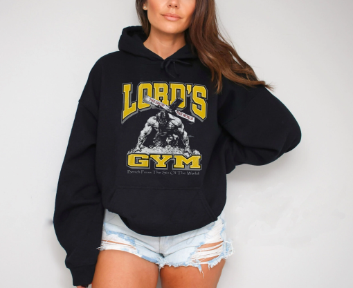 Lords Gym Vintage 90s Graphic Shirt, Jesus Pump Cover Shirt, Bench Press The Sin Of The World, Christian Gifts Shirt, Retro Gym Wear