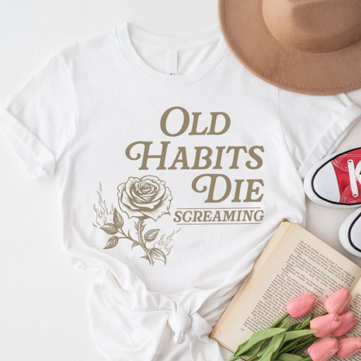 Old Habits Die Screaming Shirt, Swiftie Shirt, Taylor Songs Shirt, TTPD Shirt, Tortured Poets, The Black Dog Tay Inspired Tees