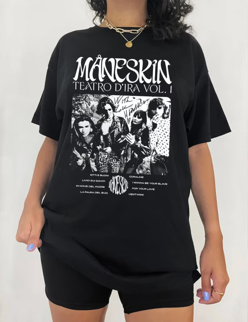 Maneskin Rock Band Vintage T-Shirt, Maneskin Album Shirt, Måneskin fans tour 2024, Maneskin Tour Shirt, Vintage shirt