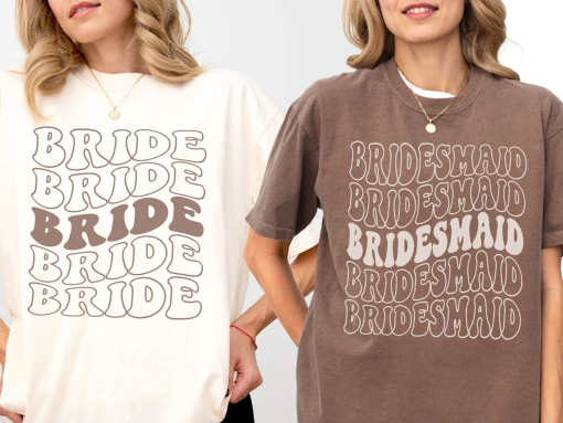 Bride Bridesmaid Shirt, Matching Bridesmaid Shirt, Bridal Party Shirt, Retro Bride Shirt, Bridesmaid Gift, Bride Comfort Colors Tee