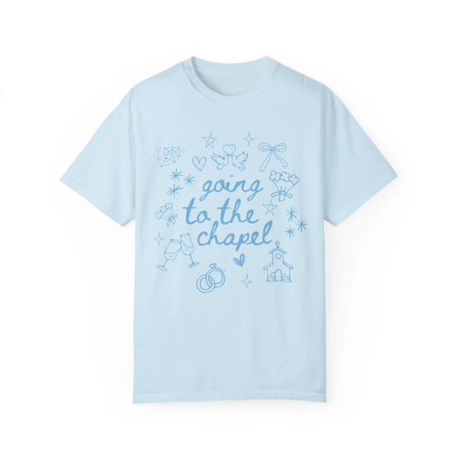 Going to the Chapel Comfort Colors Tshirt Blue, Coquette Bachelorette, Bride Tshirt, Just Engaged Shirt, Gifts for Newly Engaged