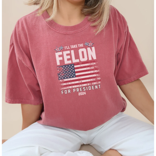 Felon for President, 2024, Conservatives Shirt, Anti Government Shirt, Patriot Shirt, Republican Shirt, Anti Democrat Shirt, USA Flag Shirt