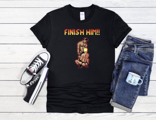 Finish Him Gayming 8bit Gay T Shirt Hoodie Sweatshirt Baseball Men Women Unisex Baggy Boyfriend Jute Shopper Make Up Accessories Bag 3_1_0_3