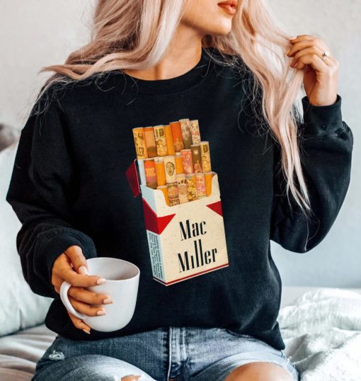 Mac Miller Cigarette Box Vintage Sweatshirt 90s Mac Miller Merch Hoodie Shirt Graphic Tees Mac Miller Shirt Handmade Clothing Mac Miller