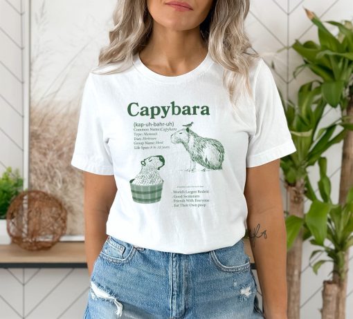 Capybara Unisex T-shirt, Vintage Inspired Capybara Shirt, Capybara Retro Gift tshirt, Sience Theme Graphic Tee, Trending Meme Shirt