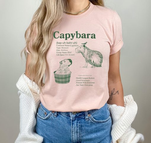 Capybara Unisex T-shirt, Vintage Inspired Capybara Shirt, Capybara Retro Gift tshirt, Sience Theme Graphic Tee, Trending Meme Shirt