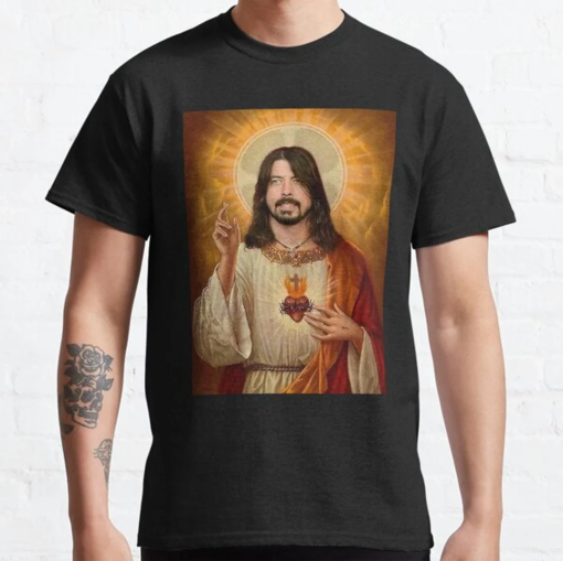 David Grohl Looking Like Jesus Funny Iconic Concert Band Music Birthday Gift Idea Rock Guitar Classic T-Shirt, Sweatshirt, Hoodie