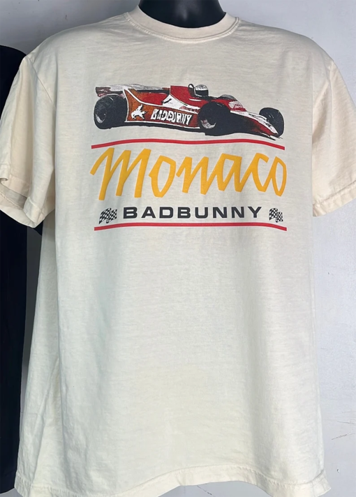 MONACO F1 Car Most Wanted Tour 2024 Merch T shirt Cream Ivory Benito DOUBLE sided