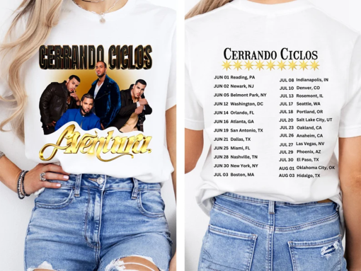 Two-sided Aventura Tour Shirt, Aventura Bachata Graphic Shirt, Aventura Concert Group Shirt, Romeo Santos Shirt, Unisex Shirt