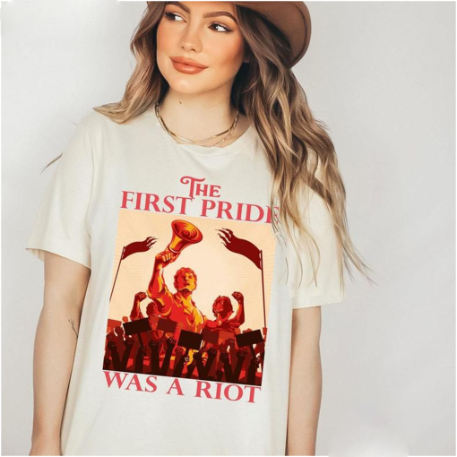 Vintage The First Pride Was A Riot Shirt, Lgbt Quote Long Sleeve Tee Tops